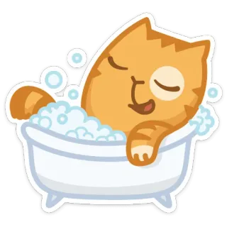 🛀 chat, bain, bulles, mignon, animal telegram sticker