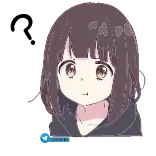 🤨 Anime, Niedlich, Mädchen, Cartoon, Japanisch, Braune Haare, Animation telegram sticker