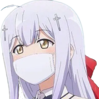 😷 Gabriel Gabriel Dropout Anime, Garota, Máscara, Anjo, Gabriel Dropout, Fofa, Personagem telegram sticker