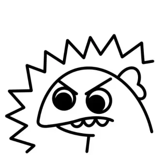 🤨 en colère, dessin animé, expression, poisson, fou, simple whatsapp sticker