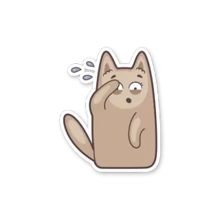 😥 gatto, cartone animato, divertente, scioccato, sorpreso, animale telegram sticker