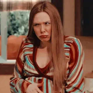 ☕️ Wanda Maximoff WandaVision wanda, scarlet witch, wandavision, elizabeth olsen, grávida, sitcom telegram sticker
