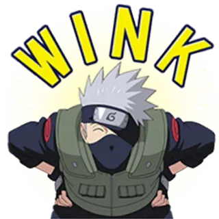 😄 Kakashi Naruto WINK Anime, Knipoog, Kakashi, Ninja, Manga telegram sticker