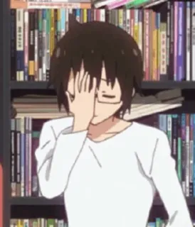 ☕️ Anime, Facepalm, Beschaamd, Frustratie whatsapp sticker