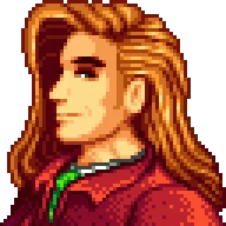 😐 Shane Stardew Valley videojuego, pixel art, retrato, personaje, Stardew Valley telegram sticker