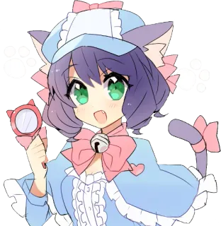 🔍 アニメ, 猫耳, かわいい, 可愛い, 漫画, ちび telegram sticker