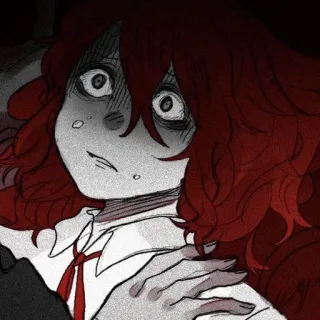 🧷 anime, garota, assustada, desenho animado, retrato, ilustração whatsapp sticker
