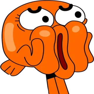 😱 Darwin The Amazing World of Gumball pez, dibujos animados, naranja, impactado, gracioso whatsapp sticker