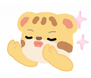 🐯 動物, かわいい, キラキラ, ステッカー, マンガ whatsapp sticker