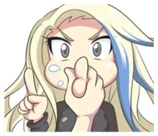 😶 อนิเมะ, ผู้หญิง, การ์ตูน, นิ้วกลาง, ดูถูก, ท่าทาง telegram sticker
