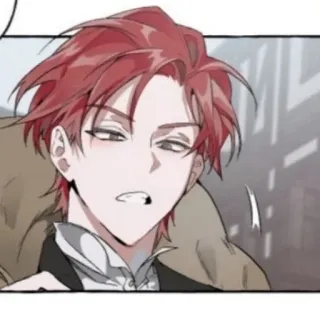 🗑 anime, manga, character, illustration, red hair, man telegram sticker