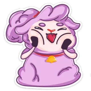 😛 mouton, dessin animé, mignon, animal, joyeux telegram sticker