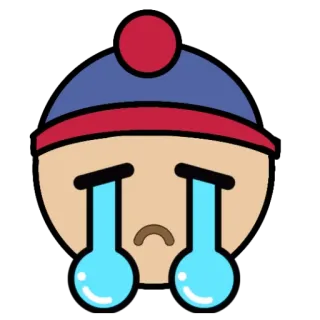 🌟 Stan Marsh South Park 漫画, 悲しい, 泣く, 顔文字, 絵文字, サウスパーク, スタン・マーシュ telegram sticker