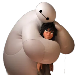 ❤ Baymax Big Hero 6 Baymax, Big Hero 6, dibujos animados, robot, abrazo, personaje, lindo whatsapp sticker