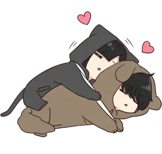💭 Cartoon, schlafend, Herzen, süß, kawaii, Anime telegram sticker