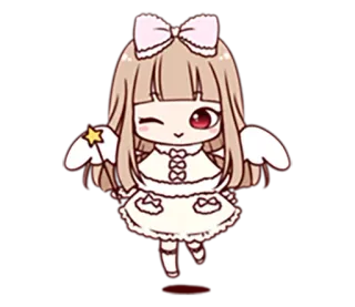 😀 애니메이션, 귀여운, 천사, 카와이, 치비 telegram sticker