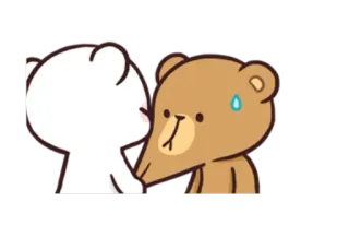 😐 Amor, Casal, Urso, Fofo, Desenho animado telegram sticker