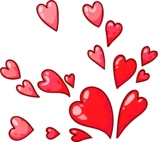 💕 corações, amor, dia dos namorados, vermelho, romântico, fofo telegram sticker