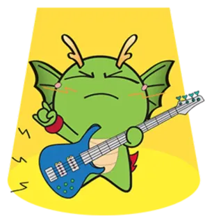 🎸 naga, gitar, musik, kartun, stiker, karakter telegram sticker