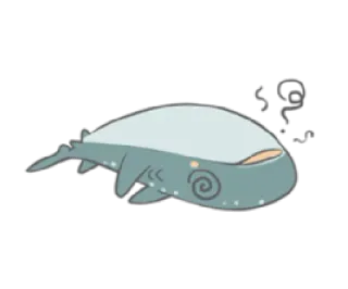 🙄 baleia, fofo, animal, mar, água telegram sticker