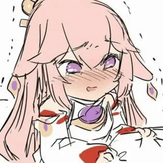🍡 Yae Miko Genshin Impact anime, yae miko, genshin impact, video game, chibi, blush telegram sticker