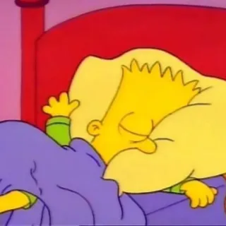 💤 Bart Simpson The Simpsons Cartoon, Schlafend, Bett, Simpsons, Bart Simpson whatsapp sticker