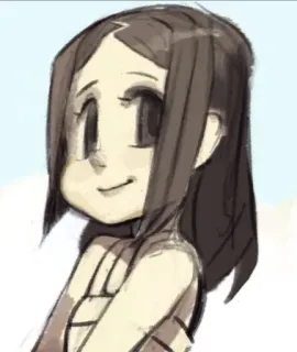 ❤ cartone animato, ragazza, schizzo, illustrazione, ritratto telegram sticker