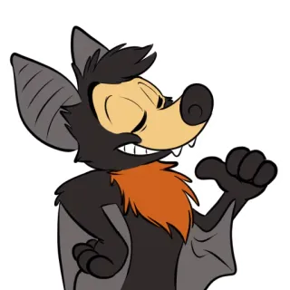 😁 vleermuis, cartoon, dier, personage, zoogdier telegram sticker