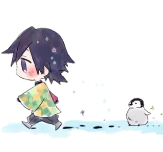 🌟 Giyu Tomioka Demon Slayer Anime, Manga, Giyu Tomioka, Demon Slayer, Pingüino, Lindo telegram sticker