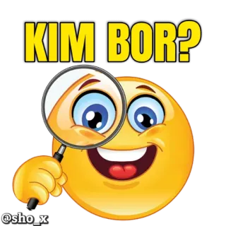 👀 KIM BOR? emoji, magnifying glass, funny, question, looking, meme whatsapp sticker