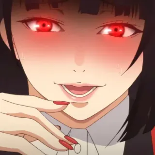 ✖️ Yumeko Jabami Kakegurui Anime, Kakegurui, Yumeko Jabami, Gioco d'azzardo, Occhi rossi, Pazza, Manga, Ragazza telegram sticker