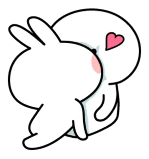 😘 coniglio, amore, cuore, cartone animato, carino, adesivo whatsapp sticker