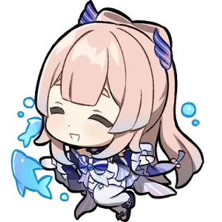😄 Sangonomiya Kokomi Genshin Impact Anime, Chibi, Genshin Impact, Kokomi, Postać z gry telegram sticker