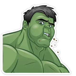 😬 Hulk Hulk, Marvel, super-herói, quadrinho, verde, monstro telegram sticker