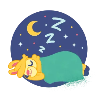 😴 schlafen, Mond, Sterne, Cartoon, süß, träumen, Tier, Nacht telegram sticker