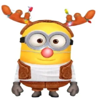 😐 Minion Minion, Weihnachten, Rentier, Cartoon, Festlich, Feiertag, Figur telegram sticker