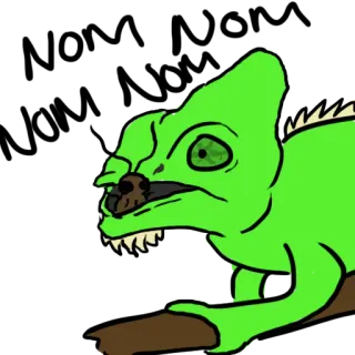 😶 chameleon, green, animal, reptile, lizard telegram sticker