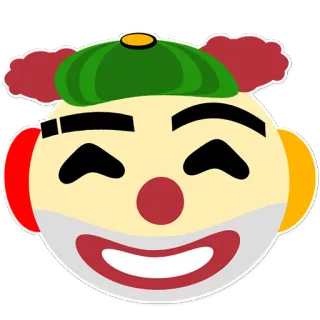 😅 clown, cartoon, emoji, face, smile, funny, character, illustration telegram sticker