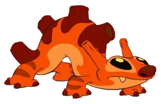 😏 naranja, dibujos animados, animal, Stitch, Lilo, Disney telegram sticker