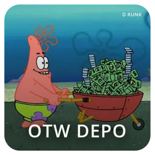 😂 Patrick Star Spongebob Squarepants OTW DEPO dinheiro, Patrick Estrela, Bob Esponja, desenho animado, finanças, piada telegram sticker