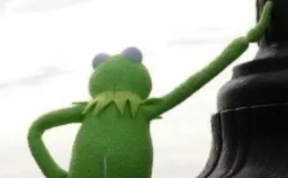 😢 Kermit カーミット, マペット, 緑, カエル, 人形 telegram sticker