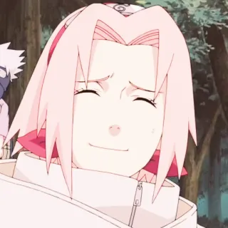 🌸 Sakura Naruto Anime, Naruto, Sakura Haruno, lächelnd, glücklich, weiblich telegram sticker