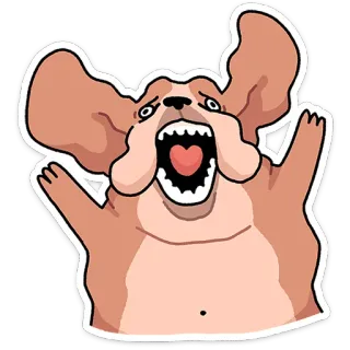 ⭐ chien, dessin animé, en colère, drôle, animal, autocollant telegram sticker