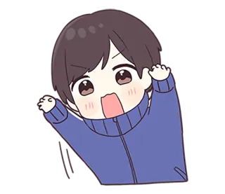 🌟 Anime, Desenho animado, Fofo, Menino, Alegre telegram sticker