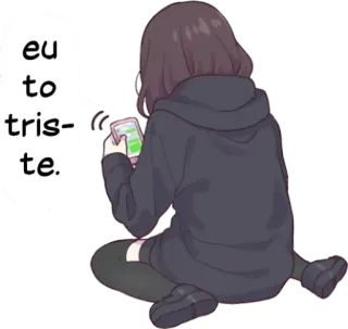 😭 eu to triste. sad, anime, girl, manga, lonely telegram sticker