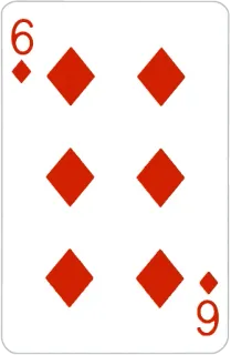 6⃣ carta, diamantes, naipe, número 6 telegram sticker