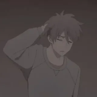 🔦 Anime, Ragazzo, Personaggio, Triste, Uomo, Illustrazione telegram sticker