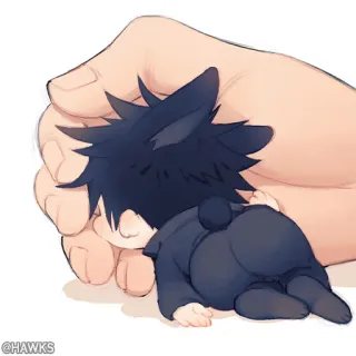 🖤 @HAWKS Anime, Manga, Chibi, Carino, Dormire, Bambino whatsapp sticker