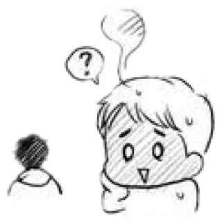 🤤 confused, question, sketch, drawing, sweat telegram sticker