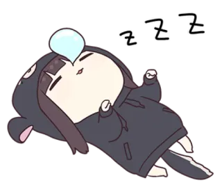 🌩 z z z schläfrig, Cartoon, schlafend, müde telegram sticker